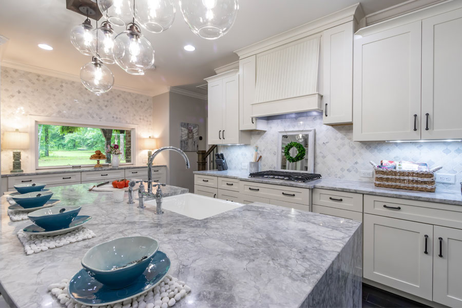 Renovated kitchen prepared for listing photography